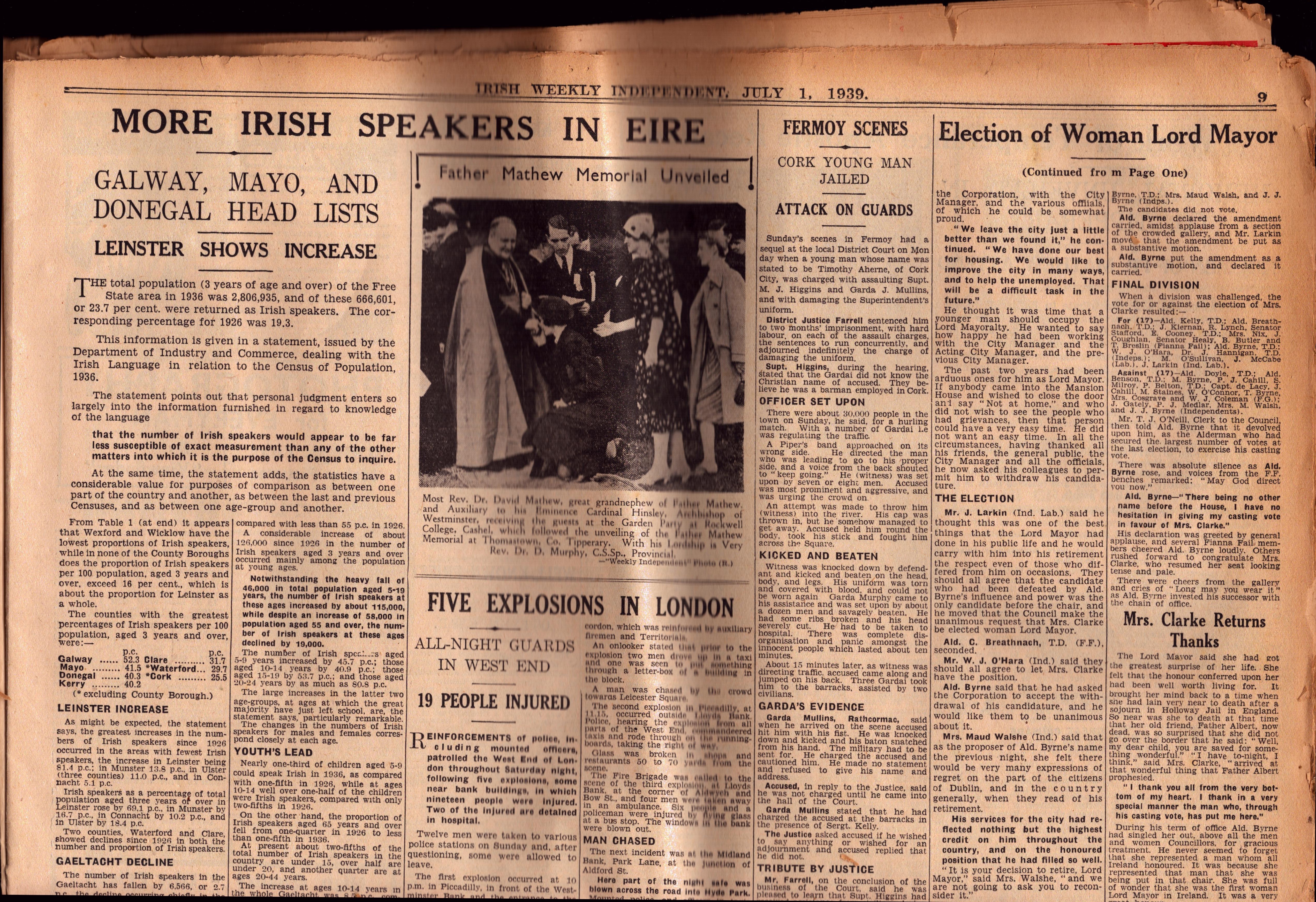 Complete Edition the Weekly Irish Independence 1st July 1939 Newspaper. - Bild 3 aus 6