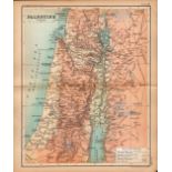 Palestine Double Sided Victorian Antique Coloured 1898 Map.