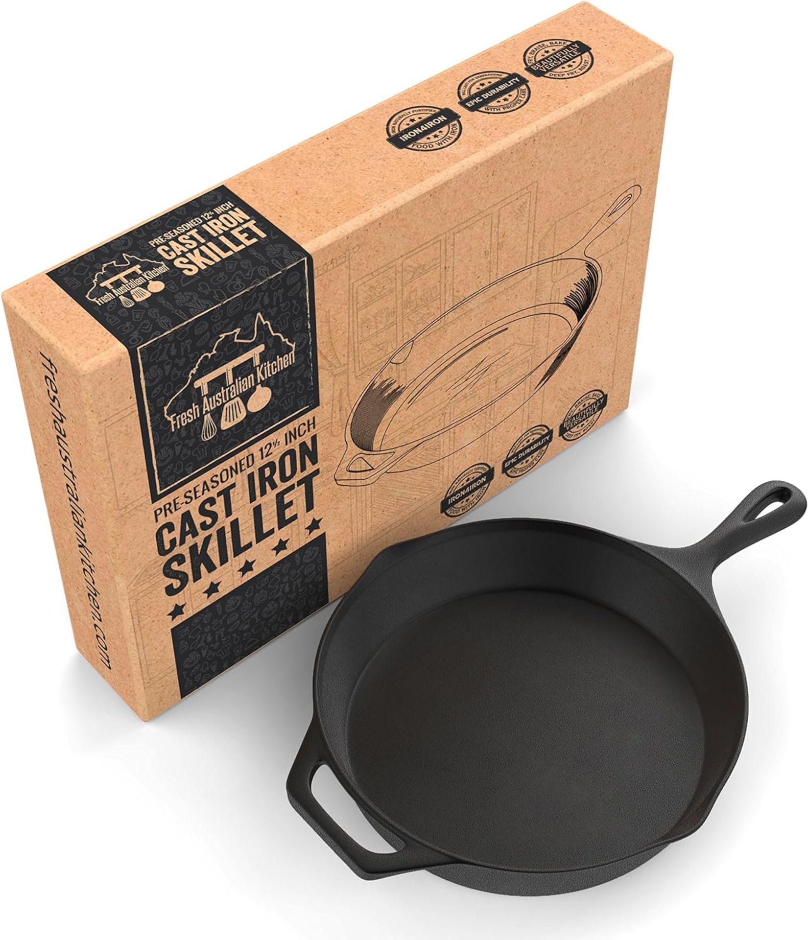 Pallet of Preseasoned Cast iron Skillets - Total RRP £12,264