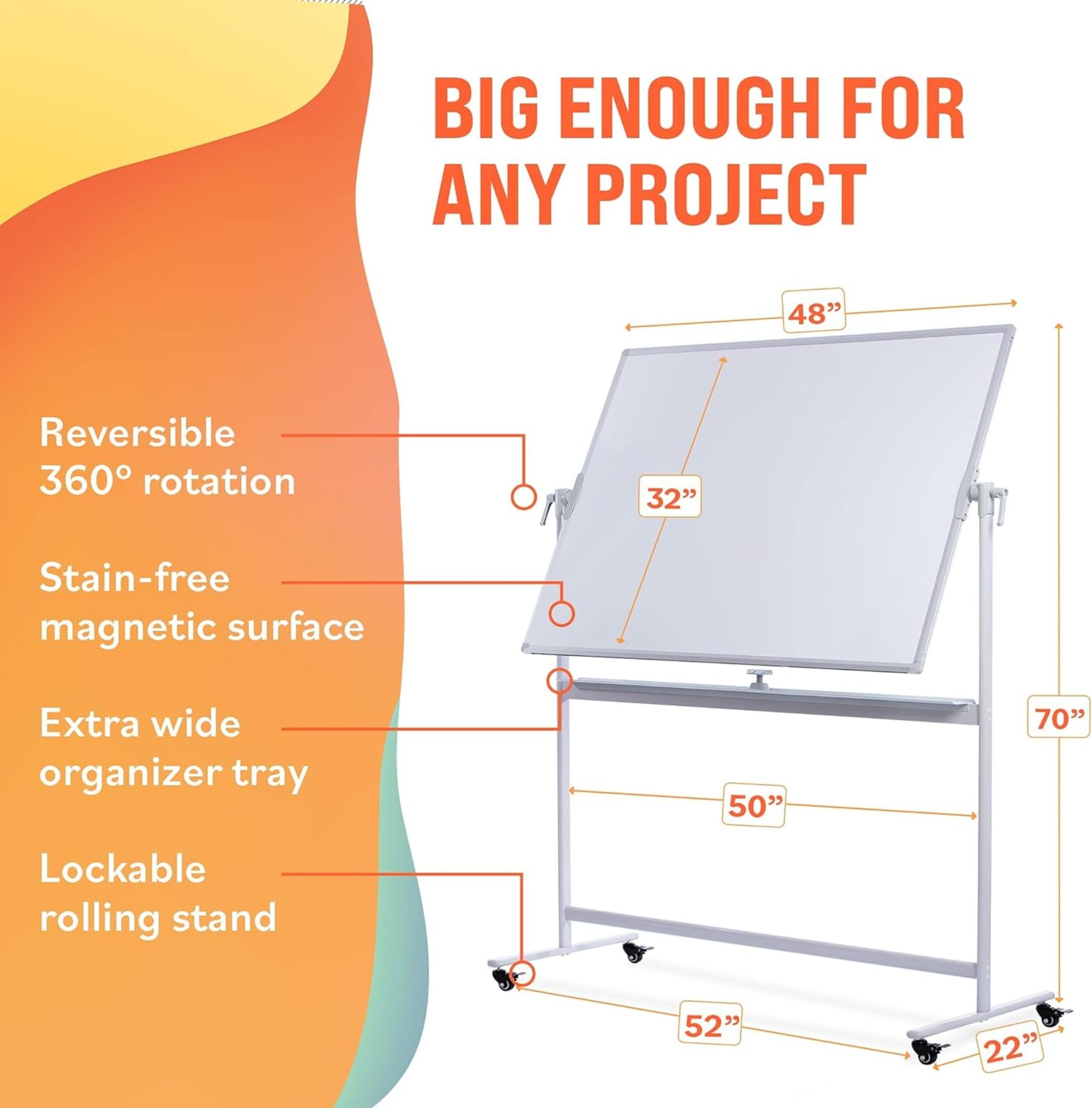 Pallet of Magnetic Whiteboard With Stand - Bild 2 aus 3