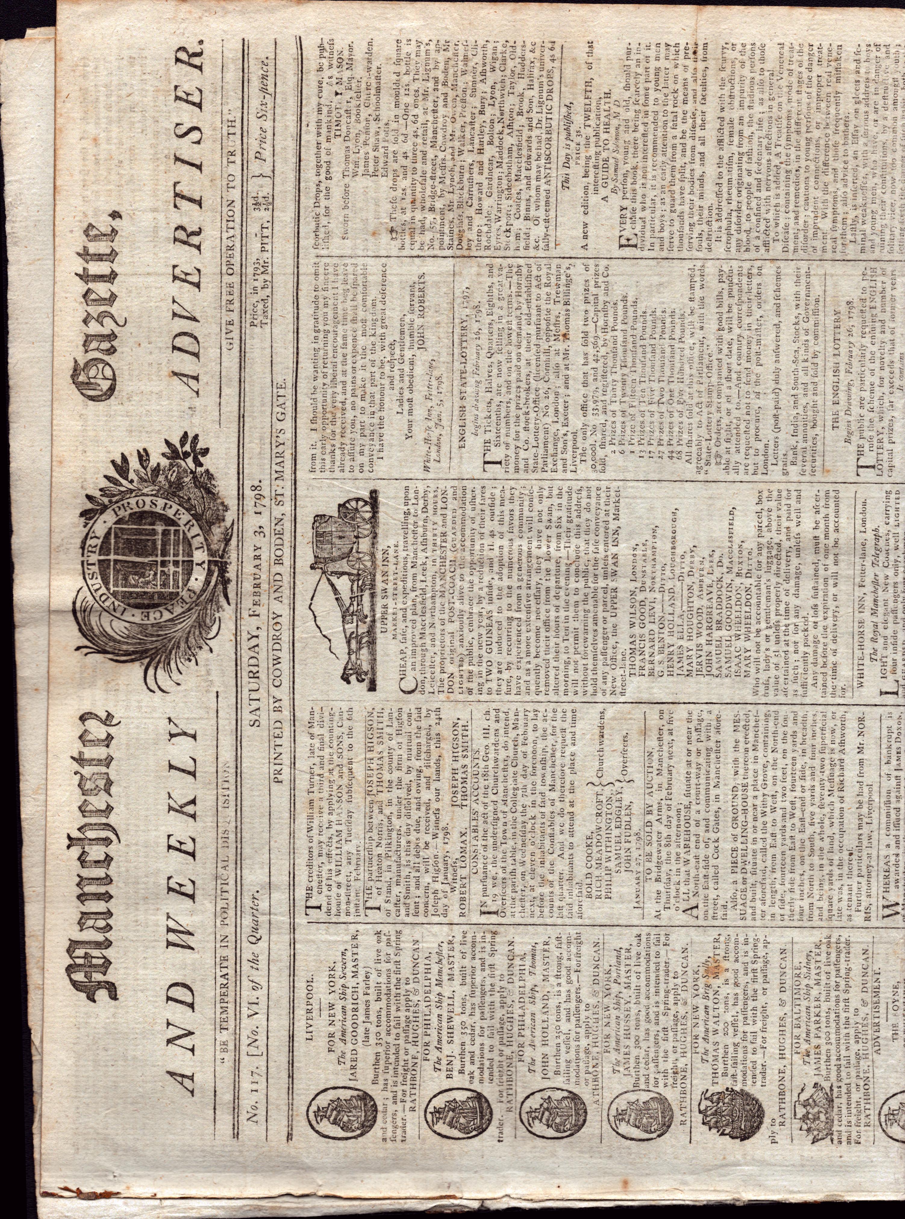 Collection of 7 Antique 1798/1799 Newspapers Bonaparte, Irish Rebellion, Etc - Image 15 of 15