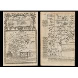 Bowen 290 Yrs Old Detailed Road Map London-Norwich Puckeridge, Newmarket.