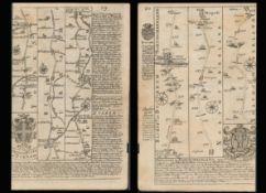 Bowen 290 Yrs Old Detailed Road Map Arms of the City of Durham & Newcastle.