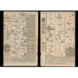 Bowen 290 Yrs Old Detailed Road Map Arms of the City of Durham & Newcastle.