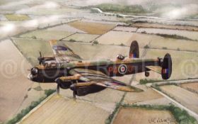 Lancaster Bomber On Manoeuvres WW2 RAF Metal Wall Art