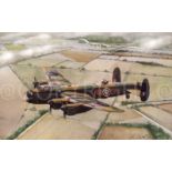 Lancaster Bomber On Manoeuvres WW2 RAF Metal Wall Art