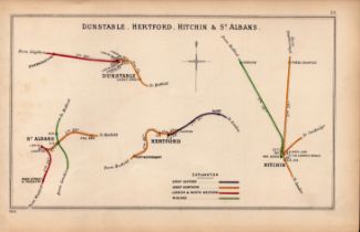 Dunstable, Hertford, Hitchin, St Albans Antique Railway Junctions Diagram-35.