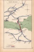 Forth Bridge Dunfermline Inverkeithing Scotland Antique Railway Diagram-129.