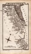 Wales Flintshire Antique Copper Engraved George IV Map by Sidney Hall.