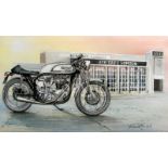 Triton Classic Cafe Racer British Motorbike Metal Wall Art