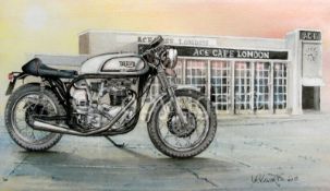 Triton Classic Cafe Racer British Motorbike Metal Wall Art