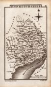 Wales Monmouthshire Antique Copper Engraved George IV Map by Sidney Hall.