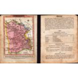 Surrey 200 Yr Old Engraved Hand Coloured George IV Antique Map & Text.