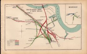 London Bridge, Bermondsey, New Cross London Antique Railway Diagram-91.