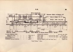 S.R. Railway Lord Nelson Detailed Drawing Diagram 85 Yrs Old Print.