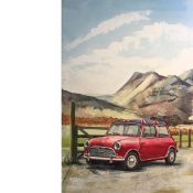 Iconic Mini Cooper Day Out In The Lakes Metal Wall Art