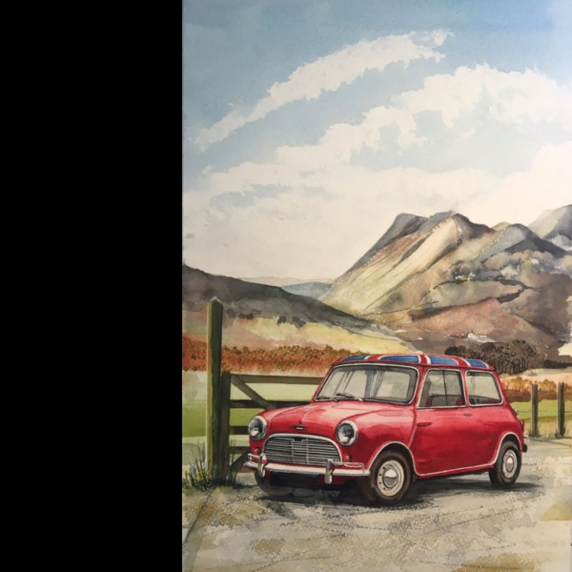 Iconic Mini Cooper Day Out In The Lakes Metal Wall Art