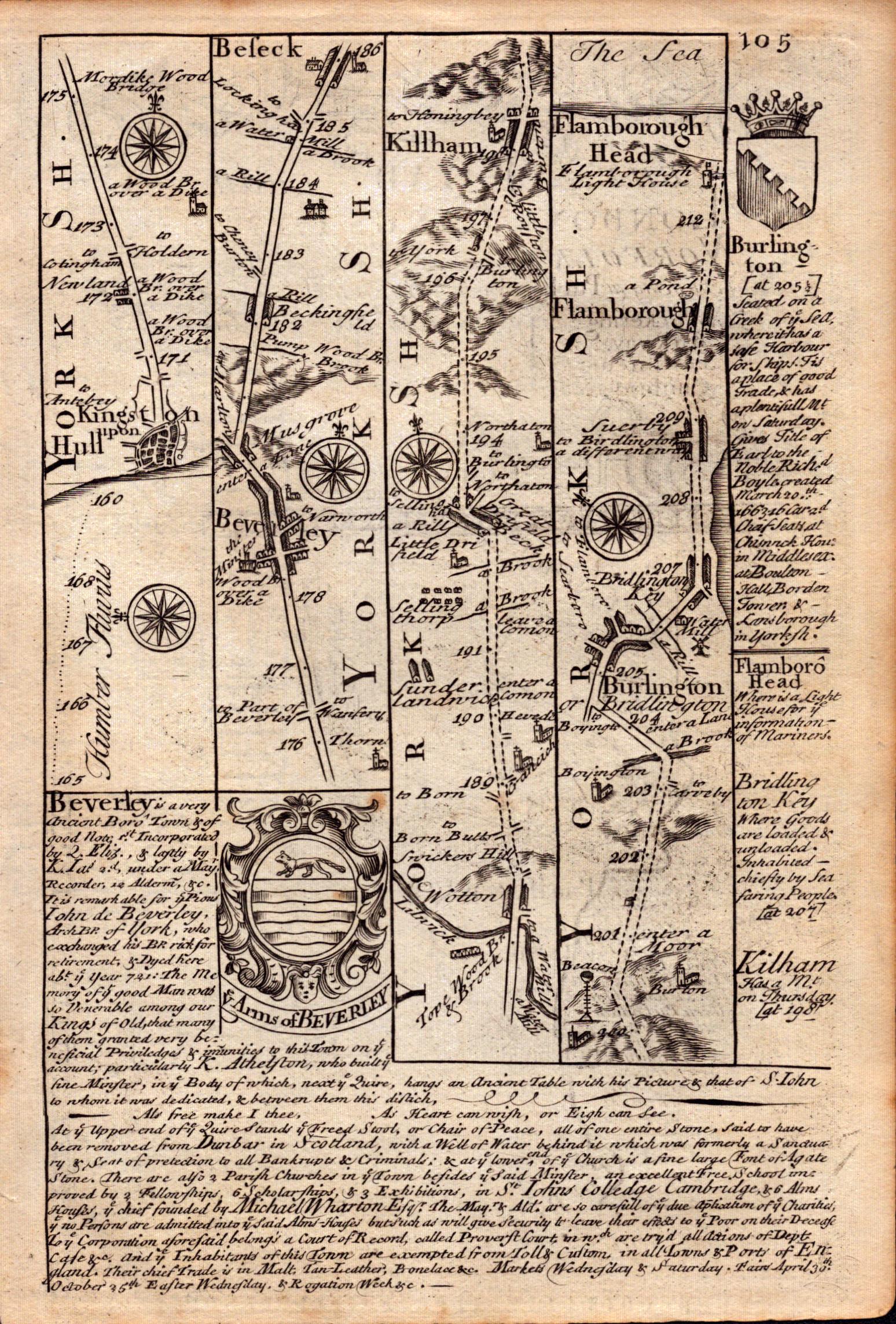 Bowen 290 Yrs Old Detailed Road Map The Road From London to Kings Lynn. - Image 3 of 4