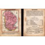 Lincolnshire Engraved Hand Coloured King George IV Antique Map & Text.