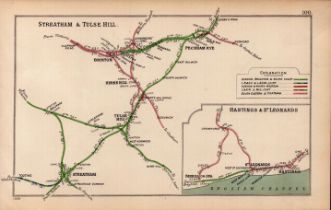 Streatham Brixton Peckham London Antique Railway Diagram-100.