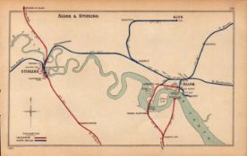 Alloa & Sterling Scotland Antique Railway Junction Diagram-116.