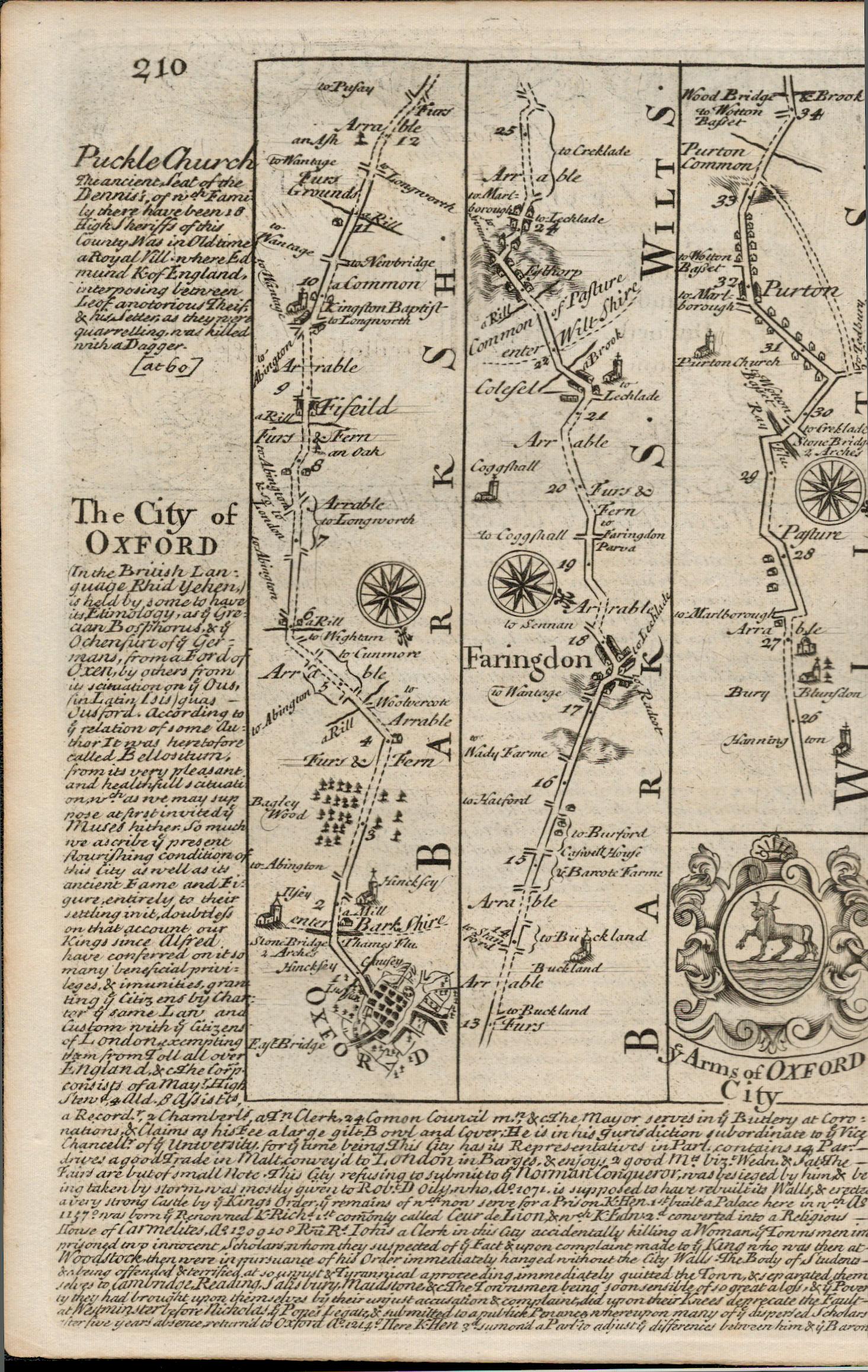 Bowen 290 Yrs Old Detailed Road Map Description of Oxford University. - Image 3 of 4