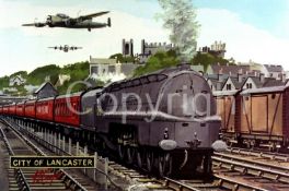 Duchess City of Lancaster Steam Train And Lancaster Bomber Metal Wall Art