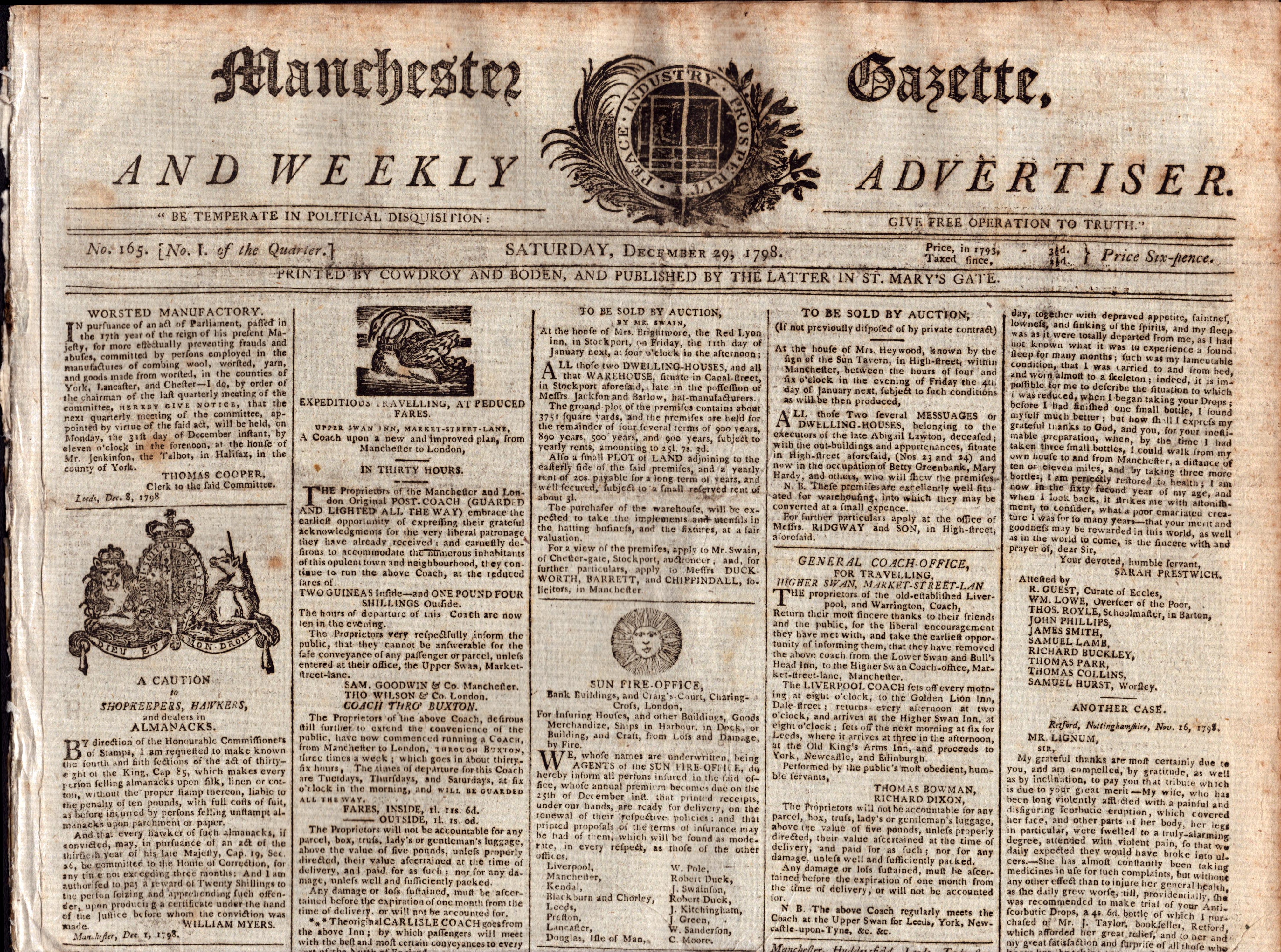 Collection of 7 Antique 1798/1799 Newspapers Bonaparte, Irish Rebellion, Etc - Image 11 of 15