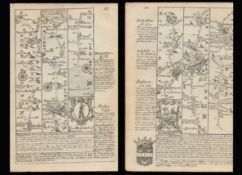 Bowen 290 Yrs Old Detailed Road Map Towcester, Daventry, Dunchurch, Coventry.