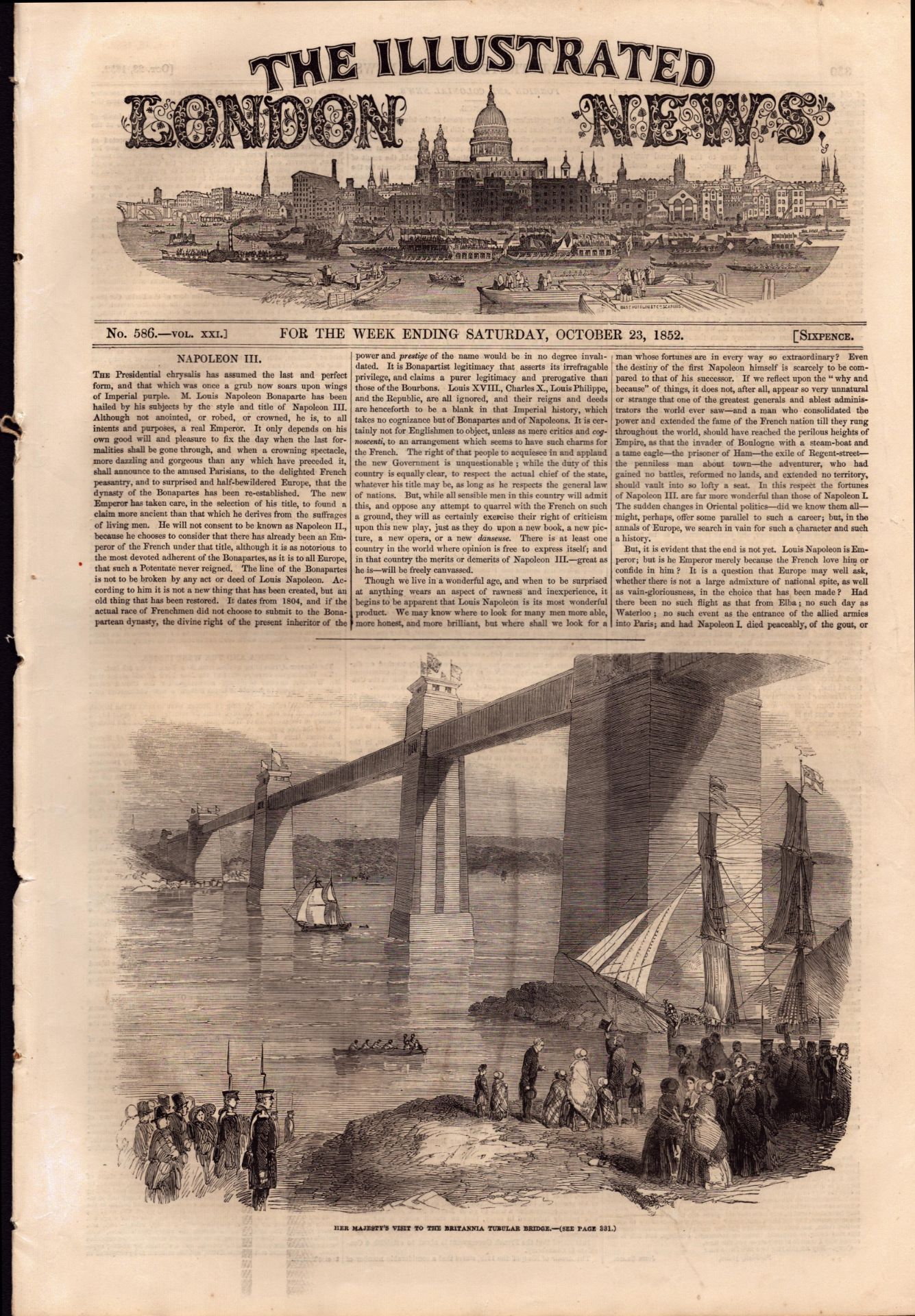 Illustrated London News Victorian Collection 10 Antique 1852 Newspapers. - Image 7 of 12