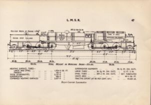 l.M.S.R. Railway Beyer-Garratt Detailed Drawing Diagram 85 Yrs Old Print.