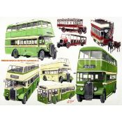 Morecambe & Heysham Bus Montage Nostalgic metal Wall Art