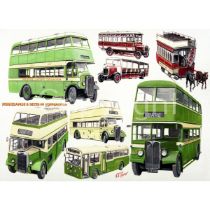 Morecambe & Heysham Bus Montage Nostalgic metal Wall Art