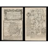 Bowen 290 Yrs Old Detailed Road Map Monmouth Abergavenny Wales.