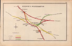 Bushbury & Wolverhampton Coloured Antique Railway Diagram-80.