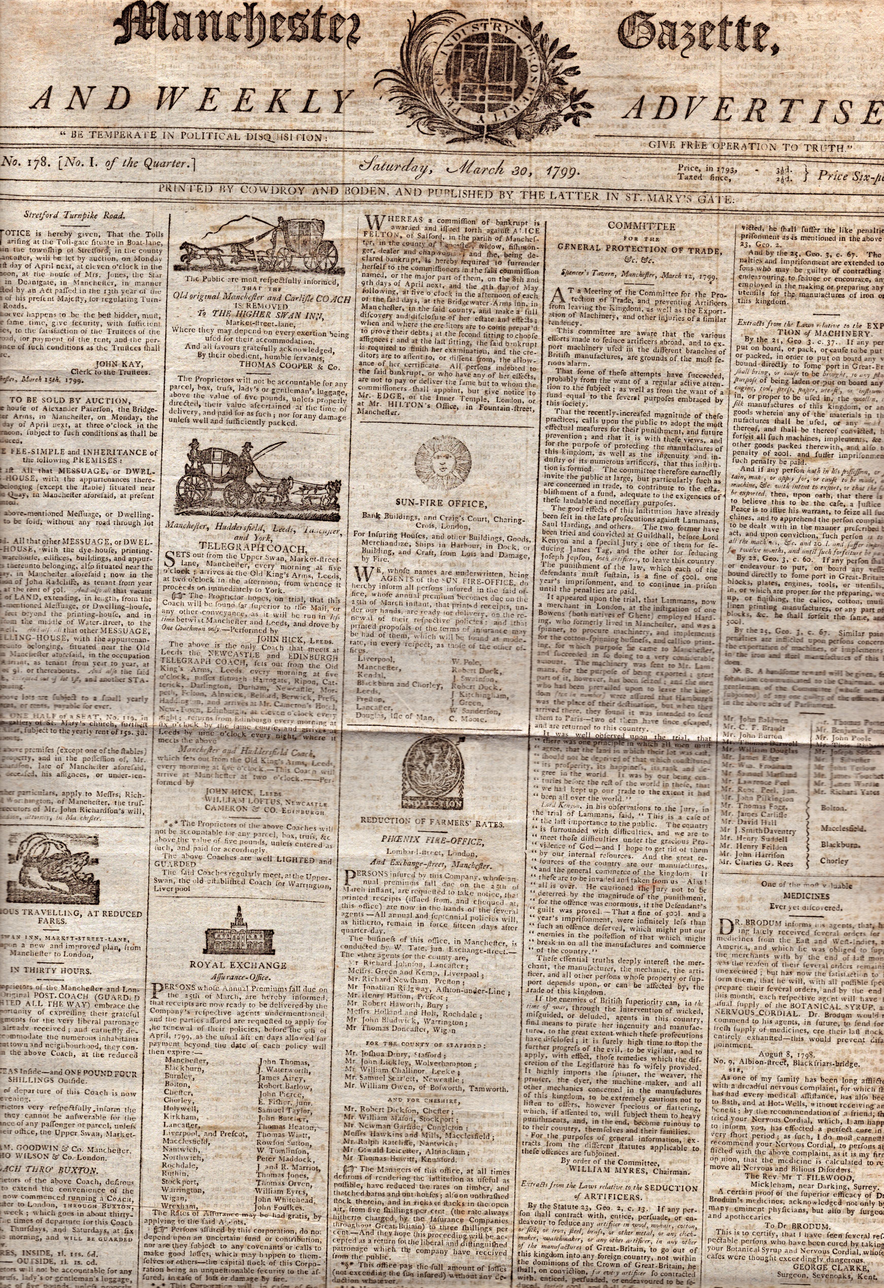 Collection of 7 Antique 1798/1799 Newspapers Bonaparte, Irish Rebellion, Etc - Image 4 of 15