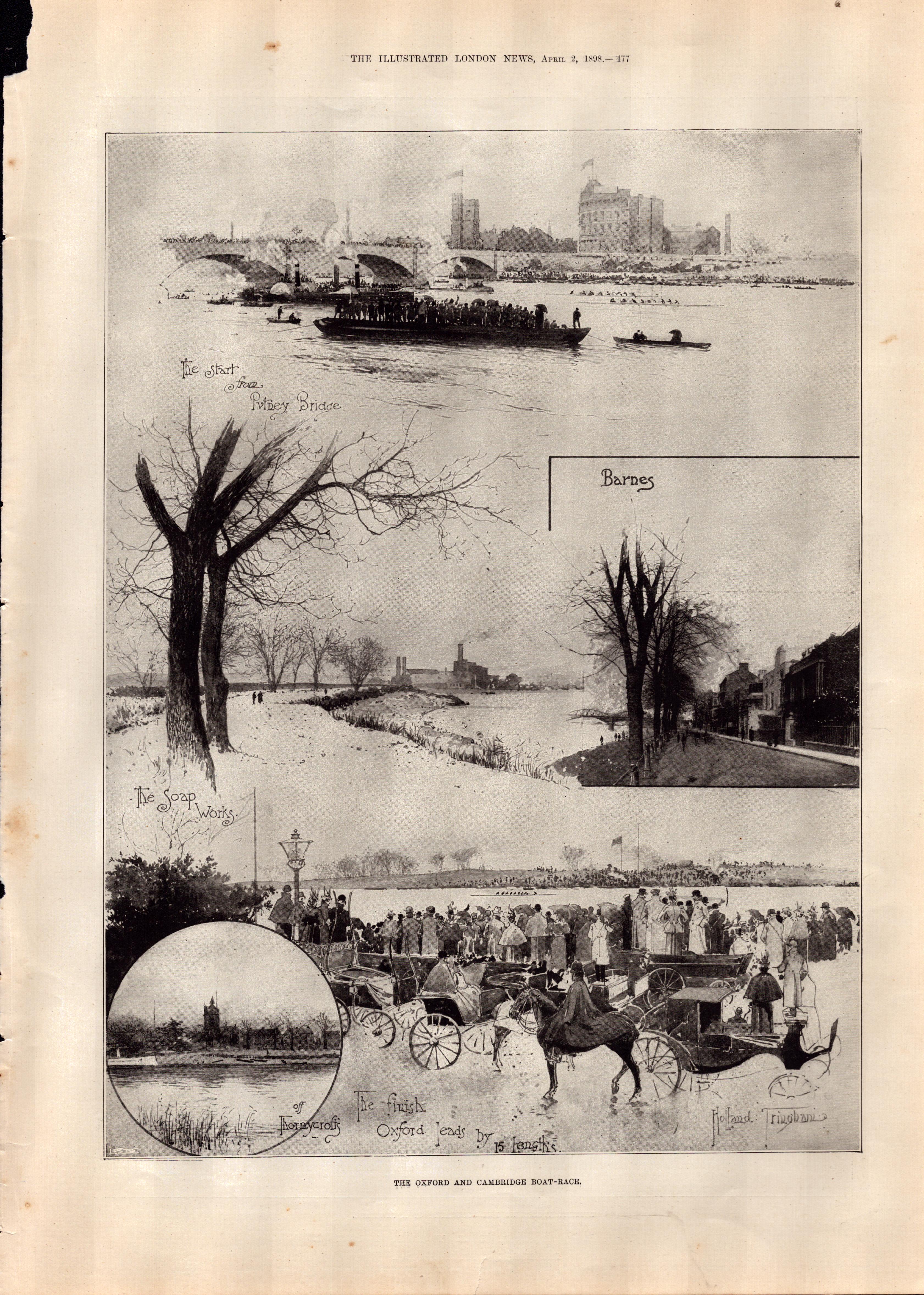 Collection 17 Antique Rare Prints Oxford v Cambridge Boat Race 1867-1902. - Bild 10 aus 17