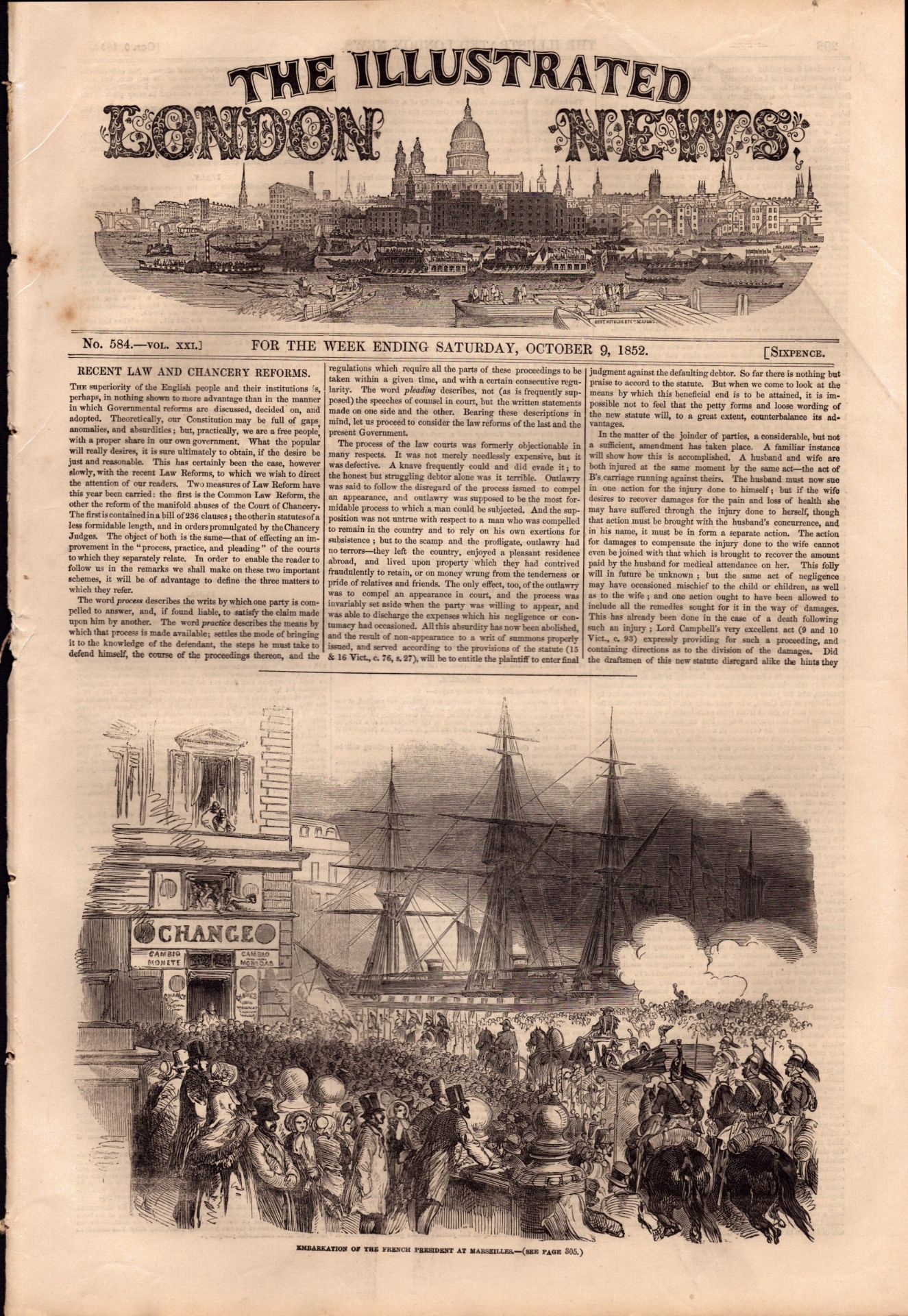 Illustrated London News Victorian Collection 10 Antique 1852 Newspapers. - Image 8 of 12