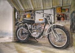 BSA 1960's C15 Trials Bike Classic British Motorbike Metal Wall Art