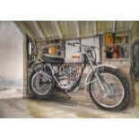 BSA 1960's C15 Trials Bike Classic British Motorbike Metal Wall Art