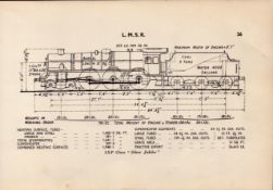 L.M.S.R. Railway Silver Jubilee Detailed Drawing Diagram 85 Yrs Old Print.