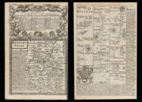 Bowen 290 Yrs Old Detailed Road Map London Bedford Biggleswade Ampthill.