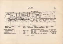 l.M.S.R. Railway 7P Class Duchess Detailed Drawing Diagram 85 Yrs Old Print.