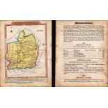 Wales Monmouthshire Engraved Hand Coloured George IV Antique Map & Text.