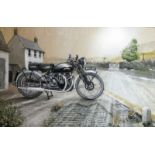 Vincent Black Shadow 1950's Iconic British Motorbike Metal Art