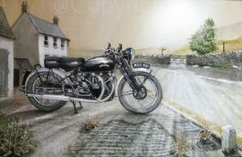 Vincent Black Shadow 1950's Iconic British Motorbike Metal Art