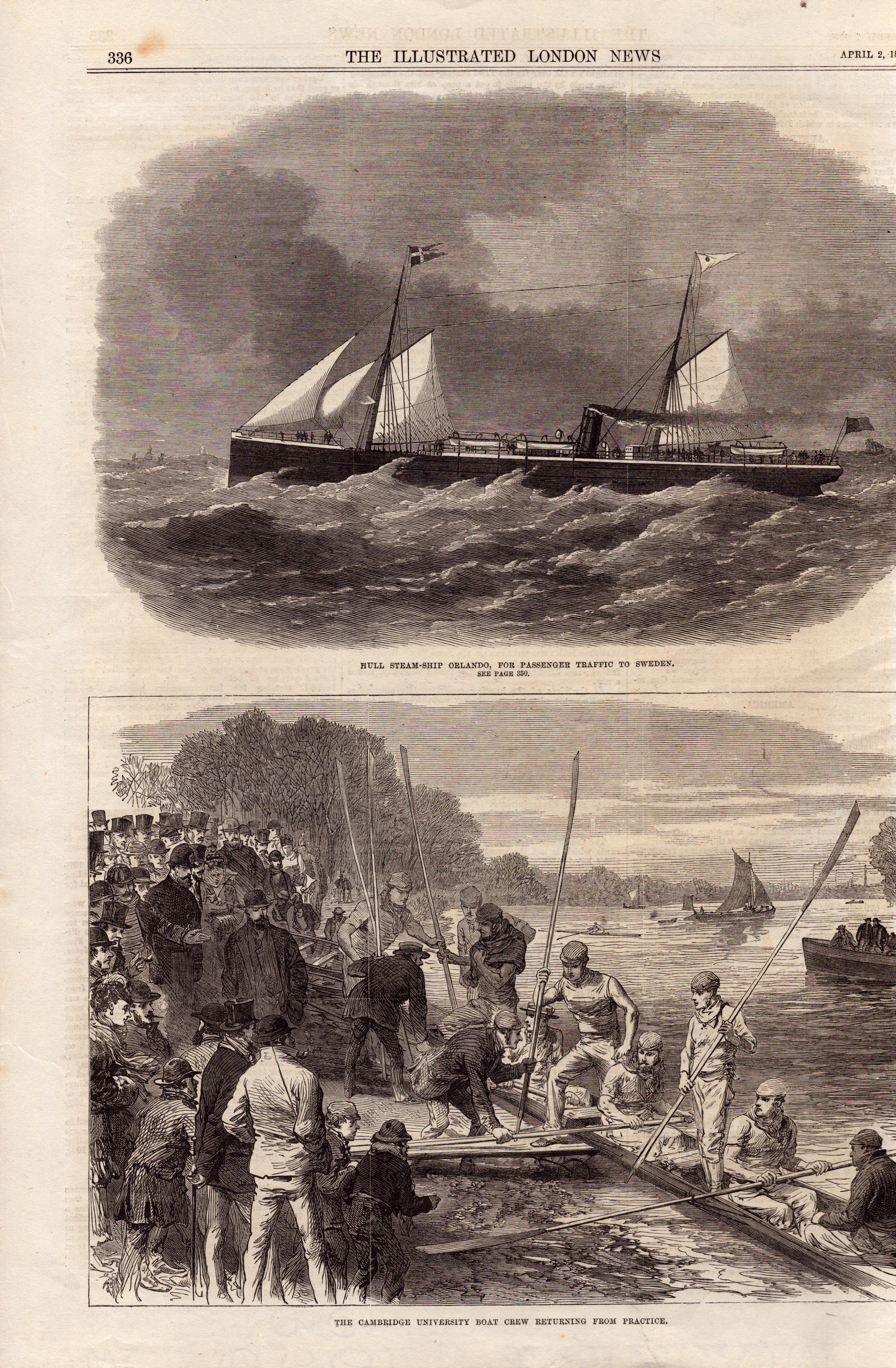 Collection 17 Antique Rare Prints Oxford v Cambridge Boat Race 1867-1902. - Bild 3 aus 17
