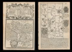 Bowen 290 Yrs Old Detailed Road Map Derbyshire High Peak Buxton Derby.