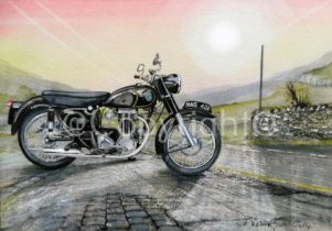 1959 AJS 350 Classic Iconic British Motorbike Metal Wall Art