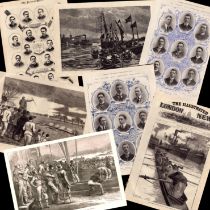 Collection 17 Antique Rare Prints Oxford v Cambridge Boat Race 1867-1902.